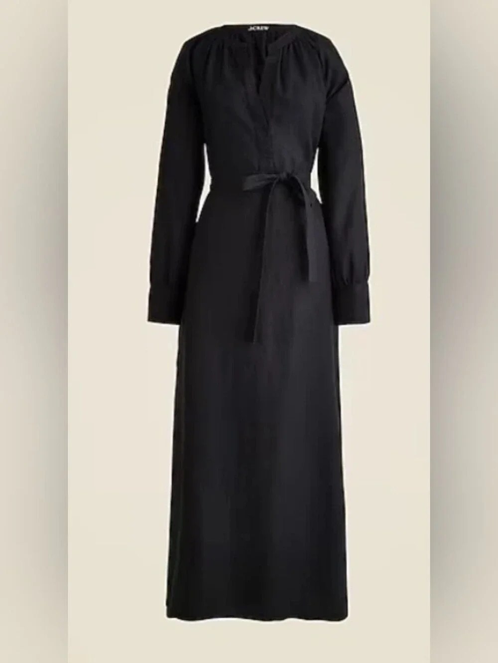 J. Crew Chic Cabana Dress in Black Linen Size Petite Medium, MP, NWOT